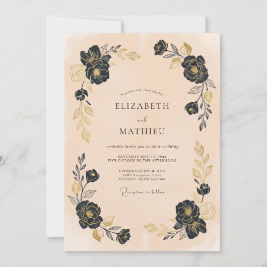 Invitation Mariage de l'arche de Fleur Noire (Devant)