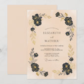 Invitation Mariage de l'arche de Fleur Noire (Devant / Derrière)