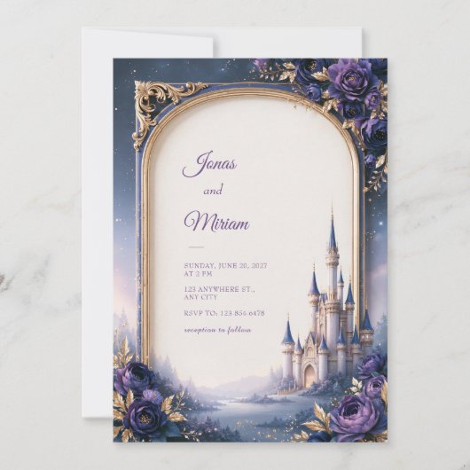 Invitation Mariage de l'Arche du Château de la Rose Violette (Devant)