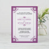 Invitation mariage de l'art déco géométrique violet de l'âge  (Debout devant)