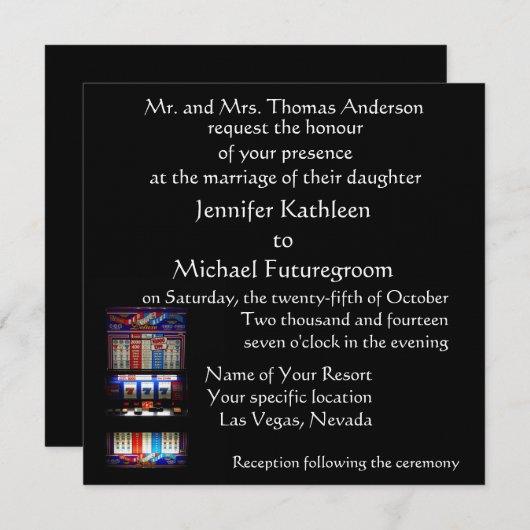 Invitation Mariage de Las Vegas (Devant / Derrière)