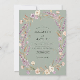 Invitation Mariage de Laurier Lumineux Sage