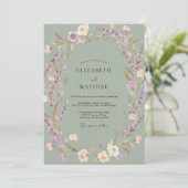 Invitation Mariage de Laurier Lumineux Sage (Debout devant)