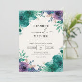 Invitation Mariage de lavage Turquoise profond (Debout devant)