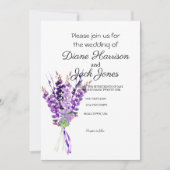 Invitation Mariage de lavande couleur d'eau violet (Devant)