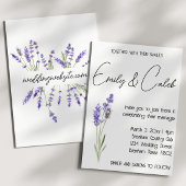 Invitation Mariage de lavande d'aquarelle rustique simple