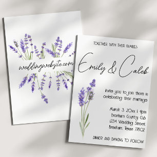 Invitation Mariage de lavande d'aquarelle rustique simple
