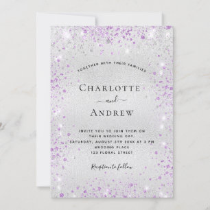 Invitation Mariage de lavande d'argent