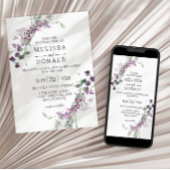 Invitation Mariage de lavande Fleurs sauvages d'aquarelle