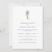 Invitation Mariage de lavande français délicat (Devant)
