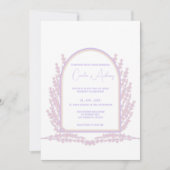 Invitation Mariage de lavande rose florale Boho (Devant)