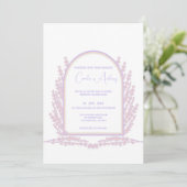 Invitation Mariage de lavande rose florale Boho (Debout devant)