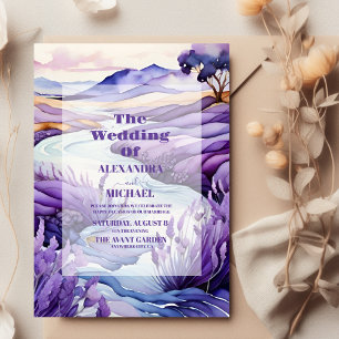 Invitation Mariage de lavande rustique