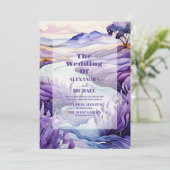 Invitation Mariage de lavande rustique (Debout devant)