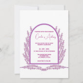 Invitation Mariage de lavande violet floral Boho (Devant)