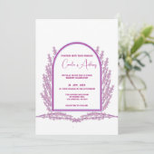 Invitation Mariage de lavande violet floral Boho (Debout devant)