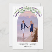 Invitation Mariage de lavande violet floraux arc (Dos)