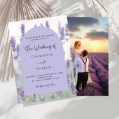 Invitation Mariage de lavande violet floraux arc