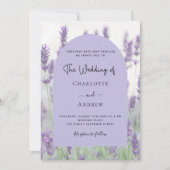 Invitation Mariage de lavande violet floraux arc (Devant)