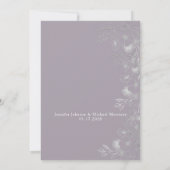 Invitation Mariage de lavande violette (Dos)