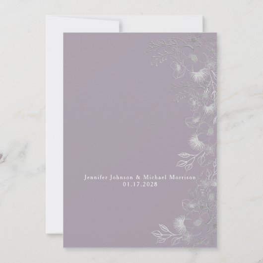 Invitation Mariage de lavande violette (Dos)