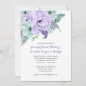 Invitation Mariage de Lavande violette et de Peonies de menth (Devant)