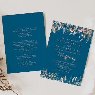 Invitation Mariage de l'avant et de l'arrière du pâté de prai