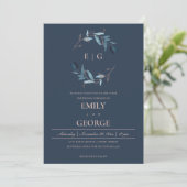 INVITATION MARIAGE DE LAVE DE COULEUR D'EAU EN FOLIAGE ROSE M (Debout devant)