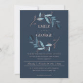 INVITATION MARIAGE DE LAVE DE COULEUR D'EAU EN FOLIAGE ROSE M (Devant)