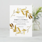 Invitation Mariage DE LAVE EN COULEUR D'EAU JAUNE POUR FOLIAG (Debout devant)