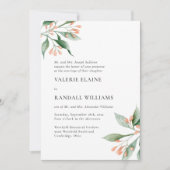 Invitation Mariage de l'écriture formelle florale simple (Devant)