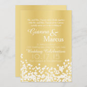Invitation Mariage de l'effet de lumière or (Devant / Derrière)