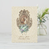 Invitation Mariage de l'Église catholique vintage (Debout devant)