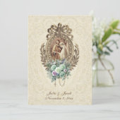 Invitation Mariage de l'Église catholique vintage (Debout devant)