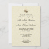 Invitation Mariage de l'Église catholique vintage (Dos)