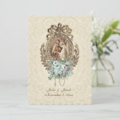 Invitation Mariage de l'Église catholique vintage (Debout devant)