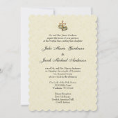 Invitation Mariage de l'Église catholique vintage (Dos)