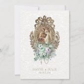 Invitation Mariage de l'Église catholique vintage Mint Lavend (Devant)