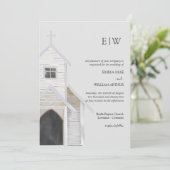 Invitation Mariage de l'église classique (Debout devant)