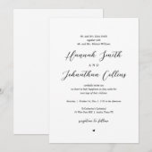 Invitation Mariage de l'église de mariée et de chambre, les d (Devant / Derrière)
