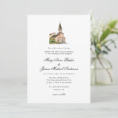 Invitation Mariage de l'église religieuse (Debout devant)