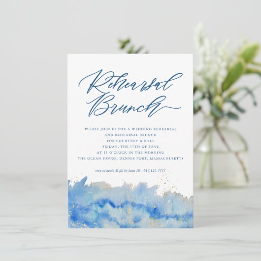 Invitation Mariage de l'élégance côtière Brunch (Debout devant)