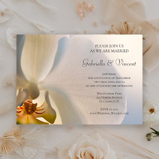 Invitation Mariage de l'élégance des orchidées blanches
