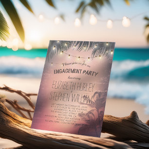 Invitation Mariage de l'engagement Fête de palmiers d'été Lum