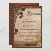 Invitation Mariage de l'ensemble d'écriture mécanique Steampu (Devant / Derrière)