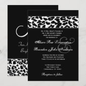 Invitation Mariage de léopard noir et blanc (Devant / Derrière)