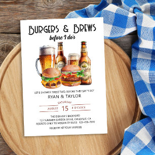 Invitation Mariage de l'été Burgers et Bières Shower BBQ
