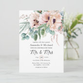 Invitation Mariage de l'eucalyptus rose bohème (Debout devant)