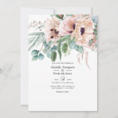 Invitation Mariage de l'eucalyptus rose bohème (Devant)