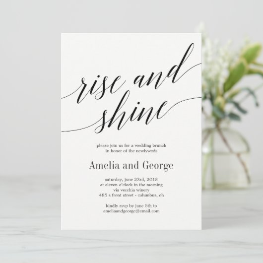 Invitation Mariage de levage et brillant Brunch Script modern (Debout devant)